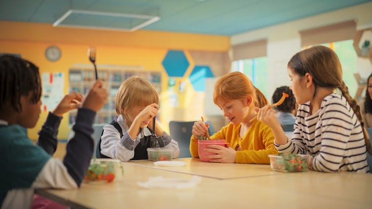 Children having lunch together