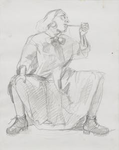 Paula Rego Study for the Artist in her Studio.