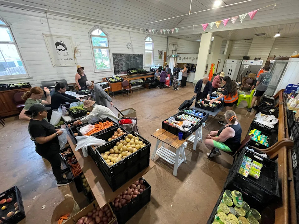 Food at a relief centre.