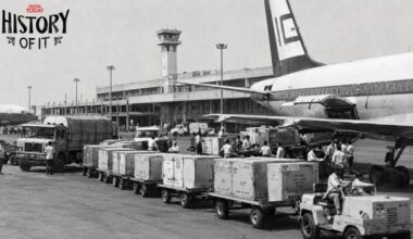 Four consignments of India's gold reserves were moved from the Mumbai Airport to England to secure emergency foreign loans. (Image: India Today/ AI-edit)