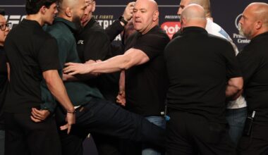 UFC 328 press conference staredowns: Chimaev vs. Strickland