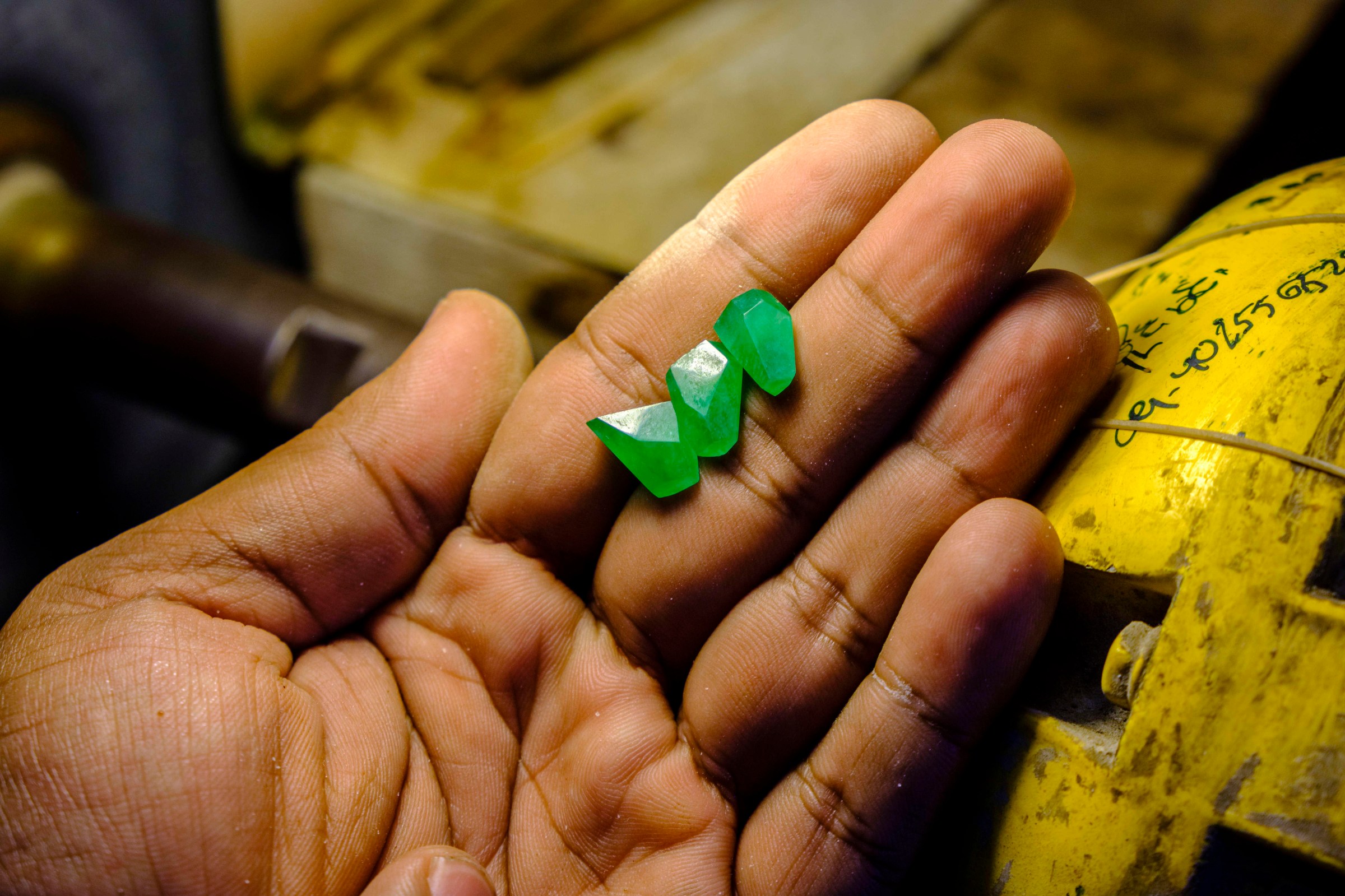 No pictures of these ladies either. So here is some fresh cut jade from a mine in Myanmar.