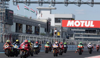 WorldSBK race start, Hungary, 2026. Credit: Gold and Goose