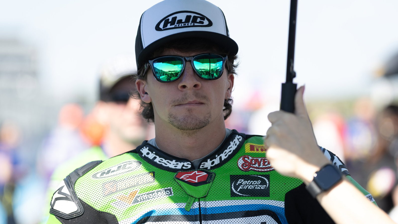 Garrett Gerloff, 2026 Hungarian WorldSBK, grid. Credit: Gold and Goose.
