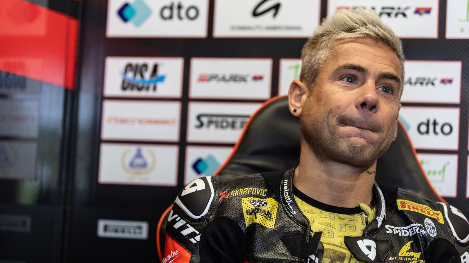 Alvaro Bautista, 2026 Czech WorldSBK, pit box. Credit: Gold and Goose.