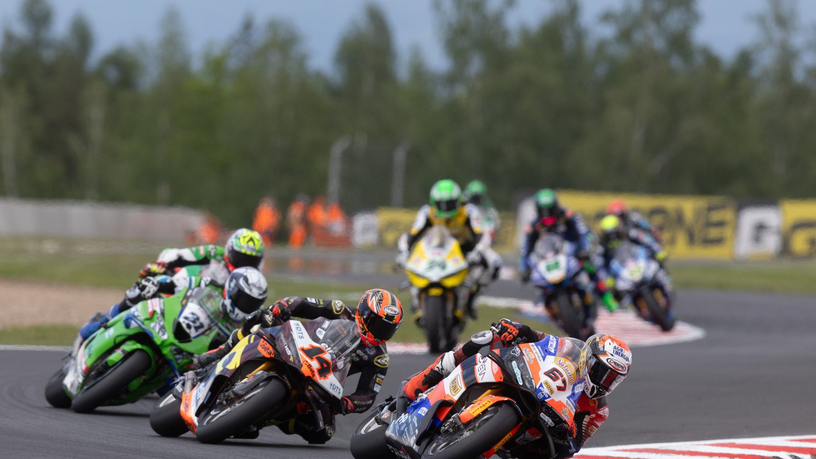 Alberto Surra leads Sam Lowes, 2026 Czech WorldSBK. Credit: Gold and Goose.