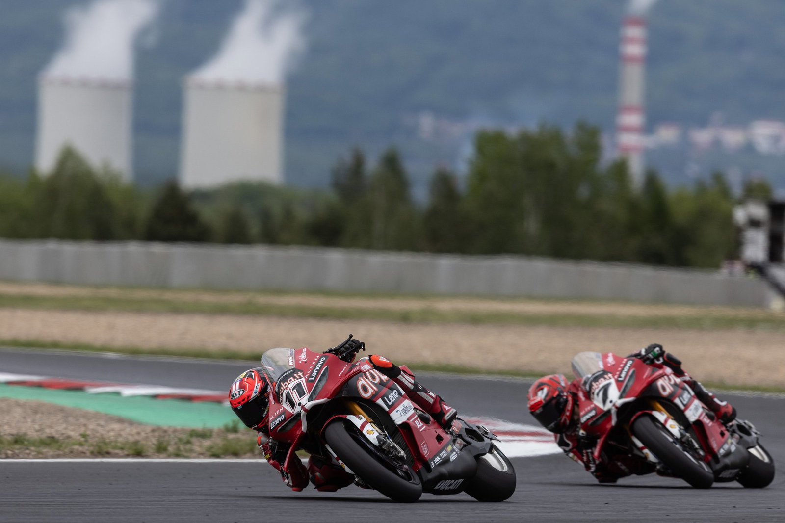 Iker Lecuona behind Nicolo Bulega, Czech WorldSBK 2026 Race 2.