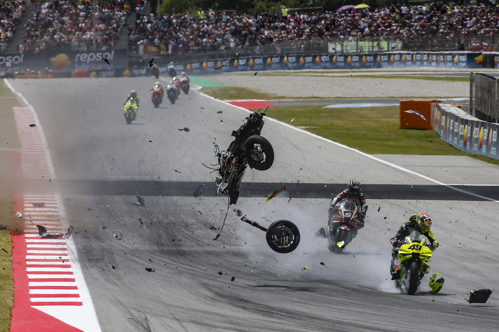 Alex Marquez crash at the 2026 Catalan MotoGP