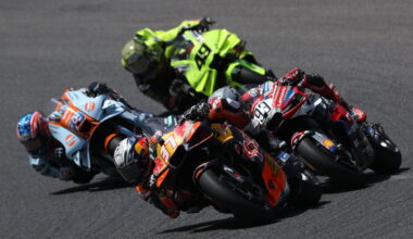 Pedro Acosta leads Marc Marquez, Ai Ogura, Fabio Di Giannantonio at 2026 MotoGP Italian Grand Prix. Credit: Gold and Goose.