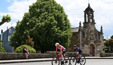 Annelies Nijssen (Lotto Intermarch&eacute; Ladies) and Marine Allione (Mayenne Monbana My Pie) during stage 4 of the 2026 La Vuelta Femenina. (Photo by Szymon Gruchalski/Getty Images)