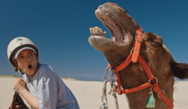 One Tank Holiday with Eliza and Liberty: TV star's unexpected encounter with camel mid-filming