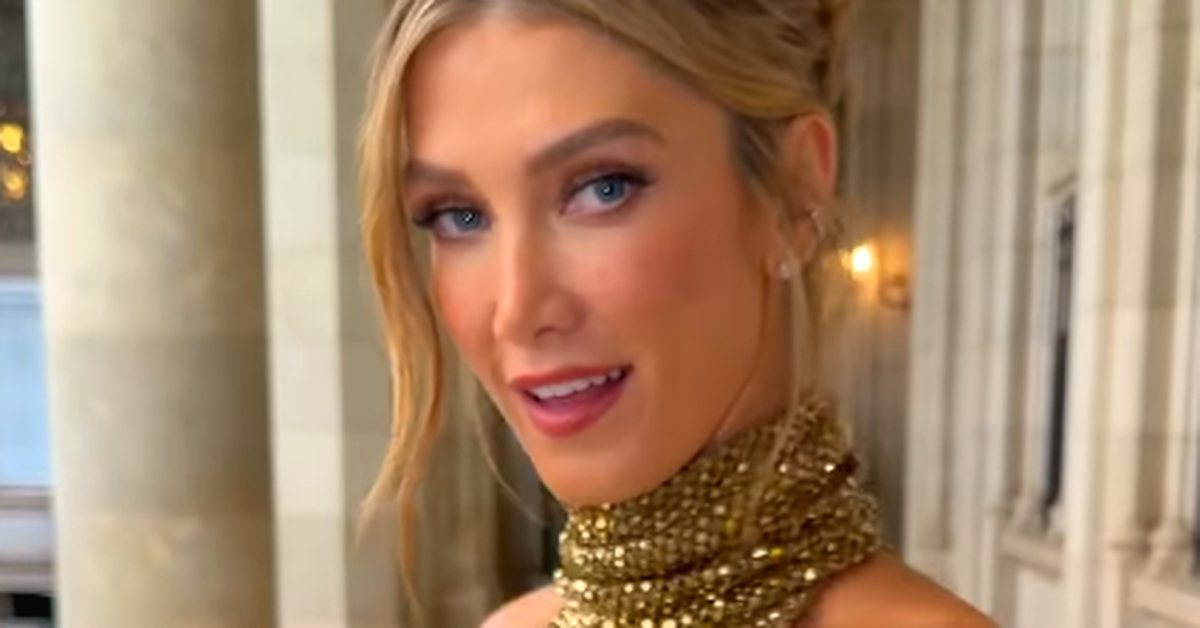Eurovision 2026: Delta Goodrem glimmers in gold mesh dress at Opening Ceremony with iconic Aussie touch