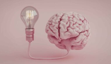 Illustration comparing human brain energy efficiency with the massive power demands of artificial intelligence systems