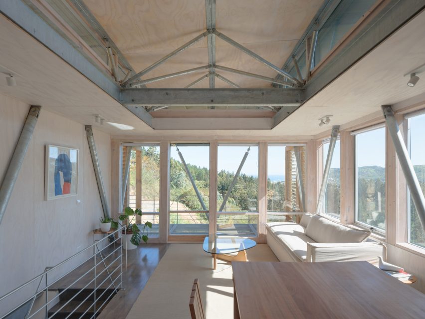 Interior of IBSP II modular house in Chile by Ignacio Rojas Hirigoyen and Leonardo Gúzman Valencia