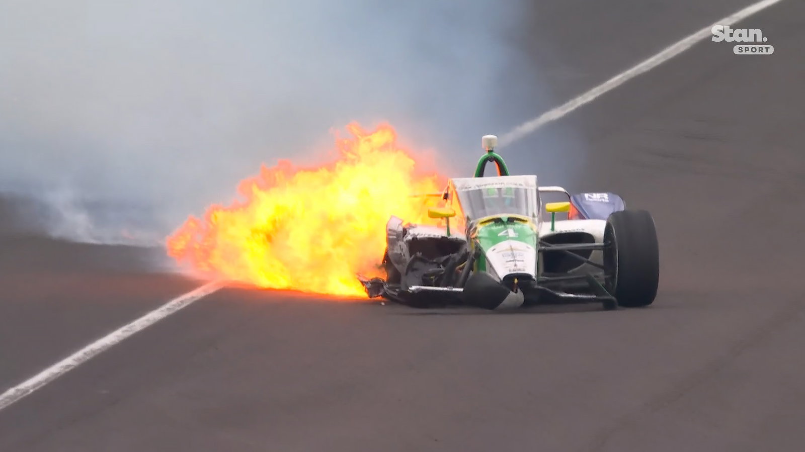 Fiery crash red flags final laps of Indy 500