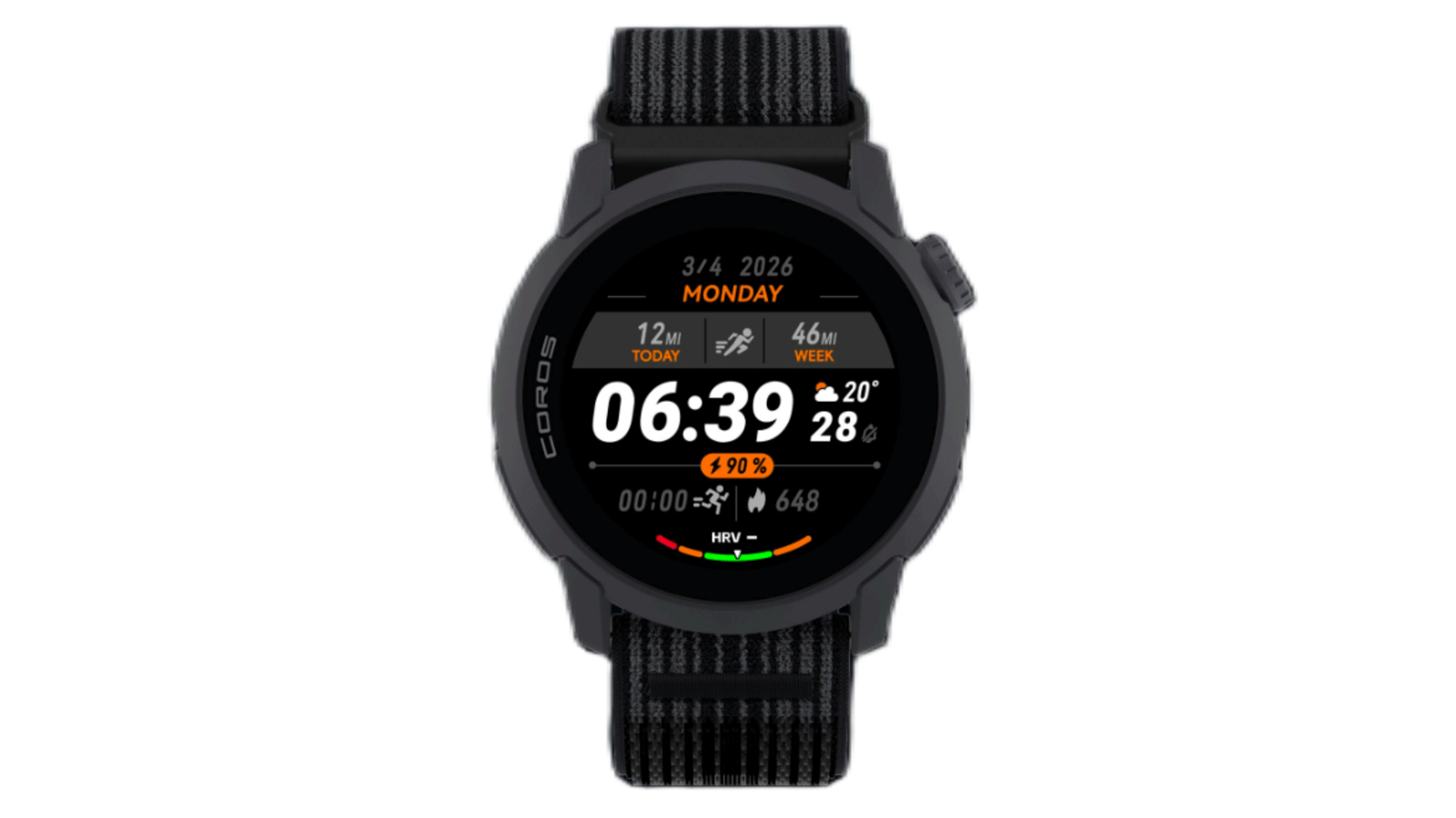 Coros Weekly Mileage Watch Face
