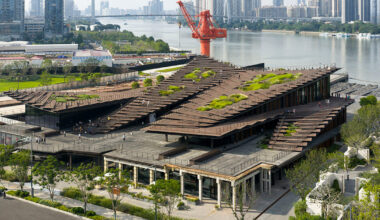 historic shipyard becomes walkable stone rooftop by kengo kuma
