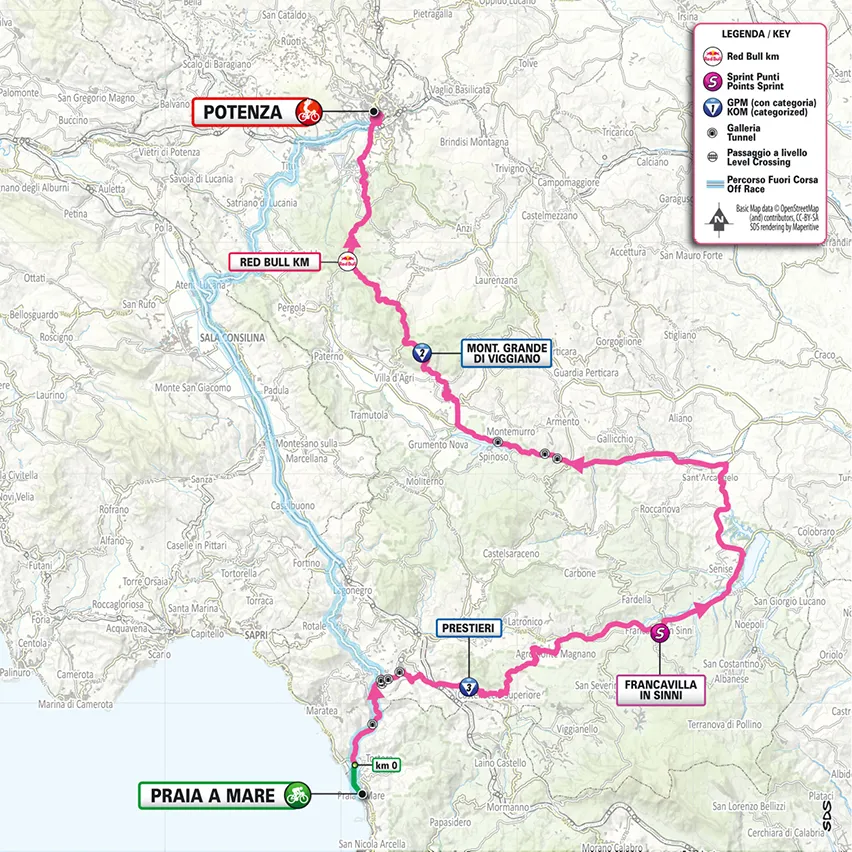 The maps of stage 5 of the 2026 Giro d'Italia