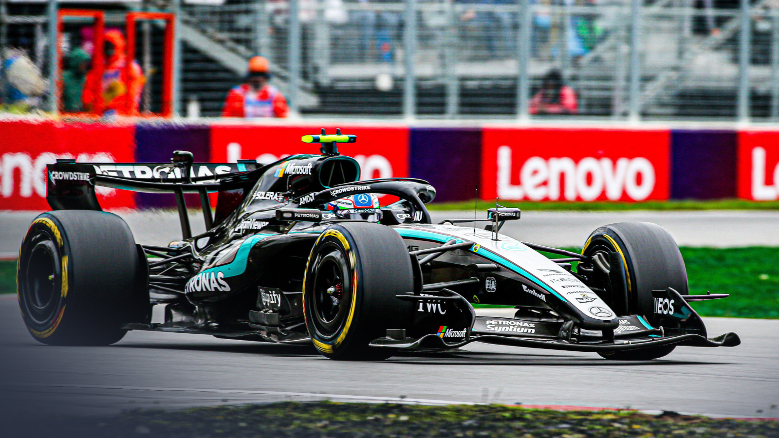 Kimi Antonelli at the wheel of a Mercedes