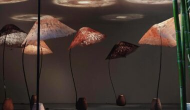 bamboo and linen shape komorebi luminous sculptures