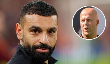 Liverpool winger Mohamed Salah, manager Arne Slot
