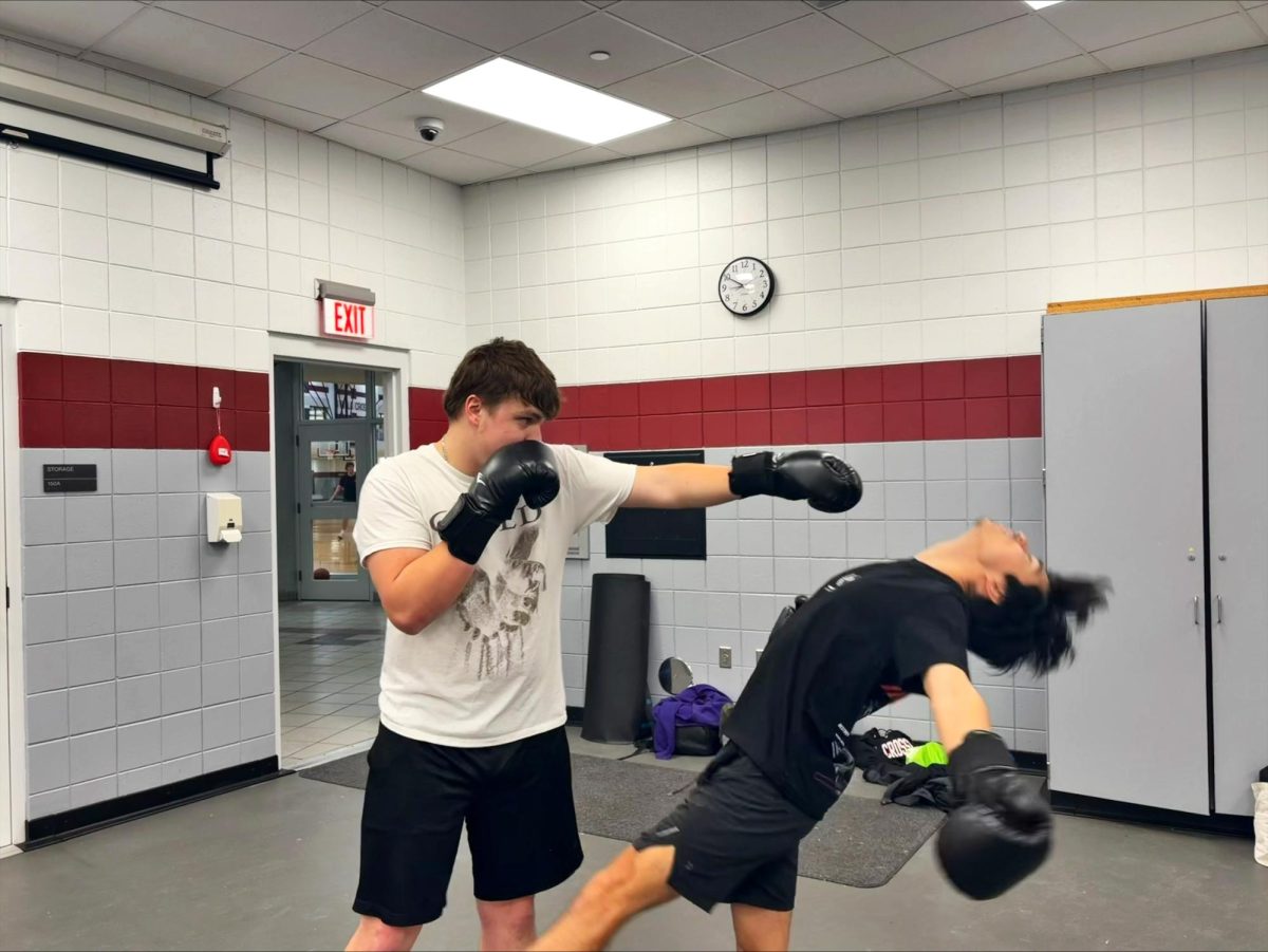 Boxing Club practicing sparing. (Photo provided by UWL Boxing Club.) 
