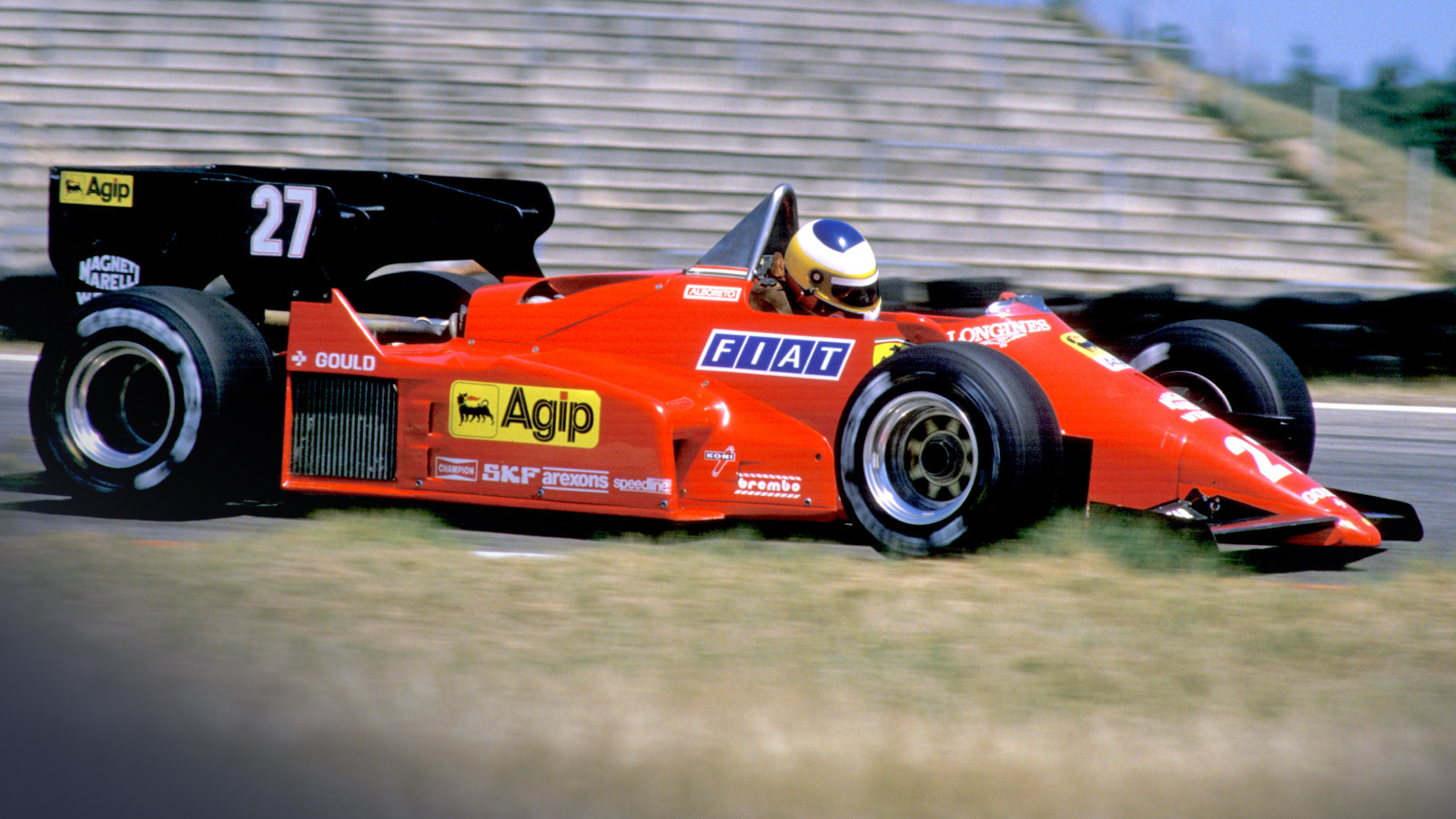 Michele Alboreto at the wheel of a Ferrari
