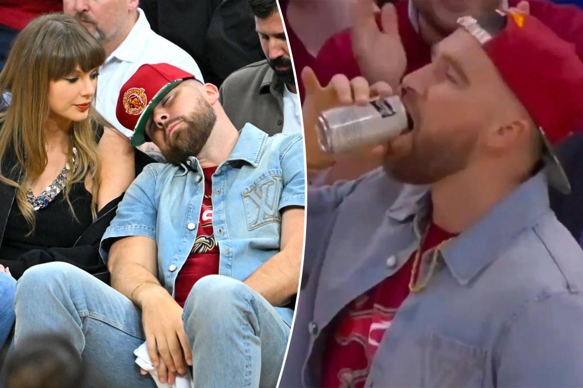 Knicks break Travis Kelce's spirit after beer-chugging stunt falls flat
