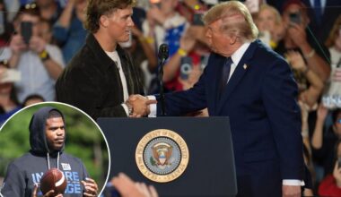 Giants' Abdul Carter not happy with Jaxson Dart hyping up Trump: 'Thought this s--t was AI'