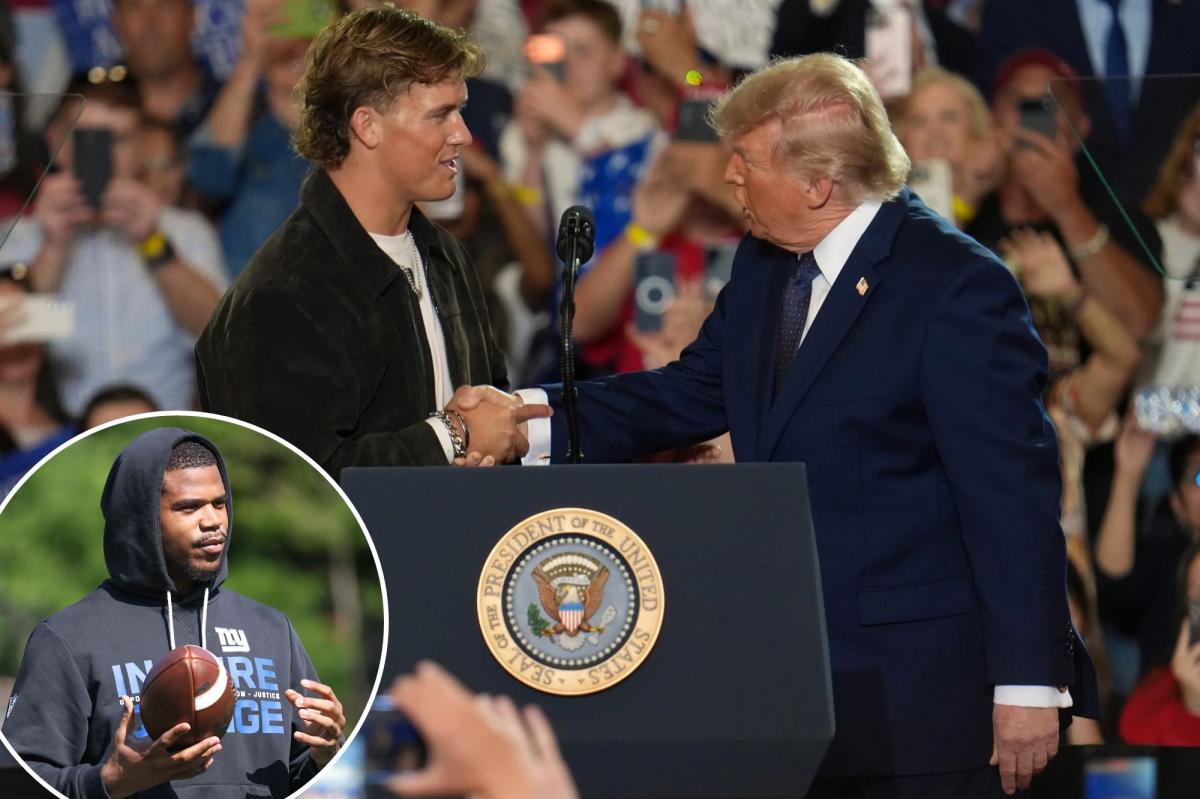 Giants' Abdul Carter not happy with Jaxson Dart hyping up Trump: 'Thought this s--t was AI'