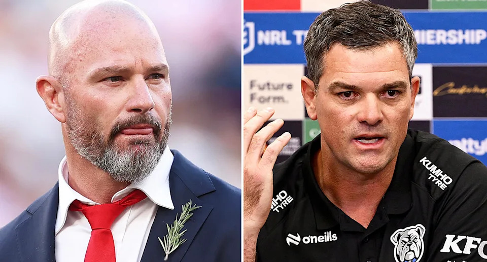 NRL coaches Dean Young and Cameron Ciraldo.