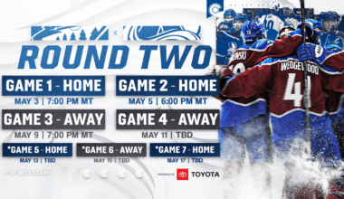 Avalanche vs. Wild Round Two Schedule