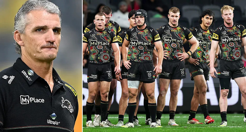 Mitch Kenny (R image, left) says Ivan Cleary's (L) decision to step down as Panthers coach won't affect the hooker's call on his own future. Pic: Getty