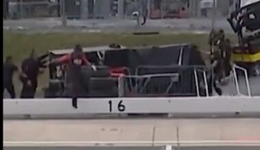 NASCAR crew member injured protecting reporter from runaway pit cart at Dover