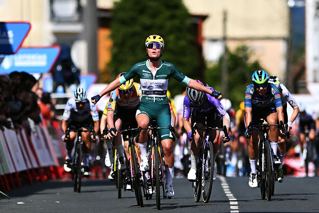 Lotte Kopecky (SD Worx - Protime) wins stage of the 2026 La Vuelta Femenina in Antas de Ulla, Spain. (Photo by Szymon Gruchalski/Getty Images)