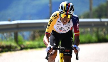 Egan Bernal of Colombia and Team INEOS Grenadiers competes in the chase group during the 48th Tour of the Alps