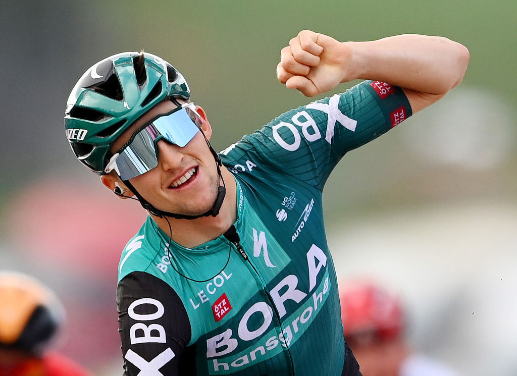 BLOCKHAUS ITALY MAY 15 Jai Hindley of Australia and Team Bora Hansgrohe celebrates winning during the 105th Giro dItalia 2022 Stage 9 a 191km stage from Isernia to Blockhaus 1664m Giro WorldTour on May 15 2022 in Blockhaus Italy Photo by Tim de WaeleGetty Images