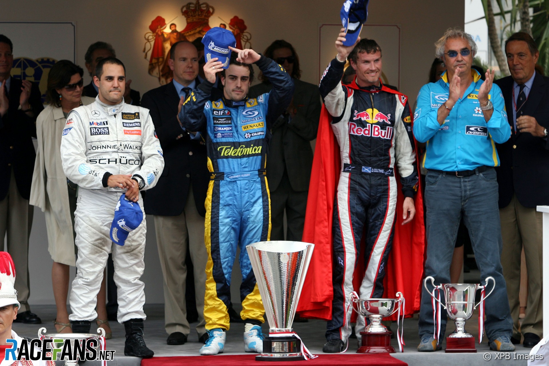 Juan Pablo Montoya, Fernando Alonso, David Coulthard, Monaco, 2006