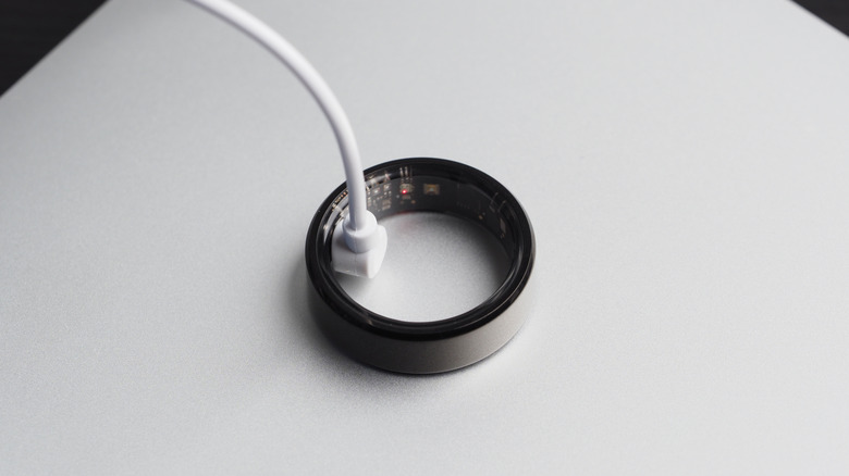 an Oura ring charging