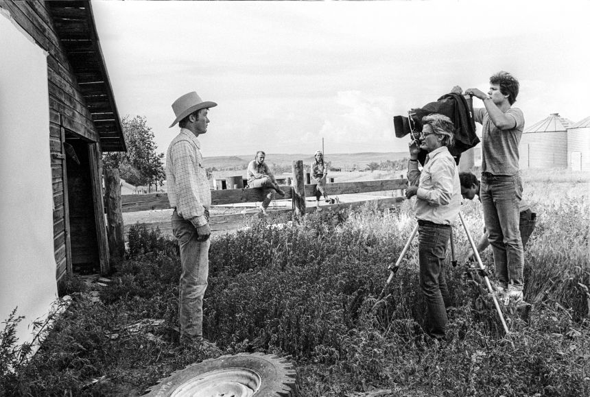 Richard Avedon photographs a local Montana rancher for his series on the American West, June 27, 1983.
