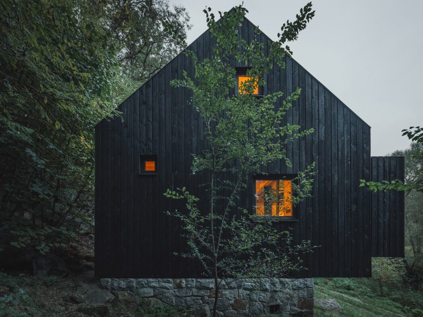 Czech cottage in forest