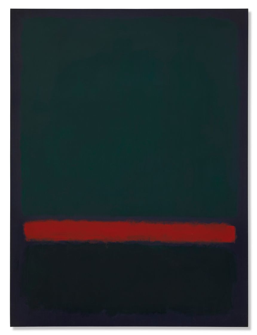 Rothko’s “No. 15 (Two Greens and Red Stripe)” set a new record for the artist in Christie's wider 20th-century evening sale. The painting was one of three works included from Agnes Gund’s collection.