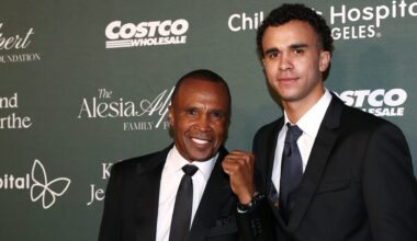 (L-R) Sugar Ray Leonard and his son Daniel.