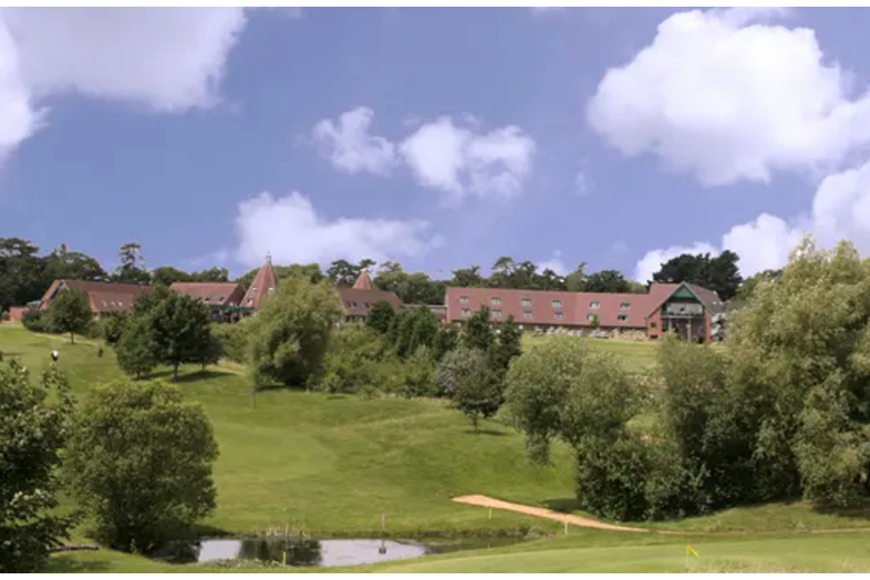 A father with a growing concern about stray golf balls has compared a golf course to a 'shooting range'.