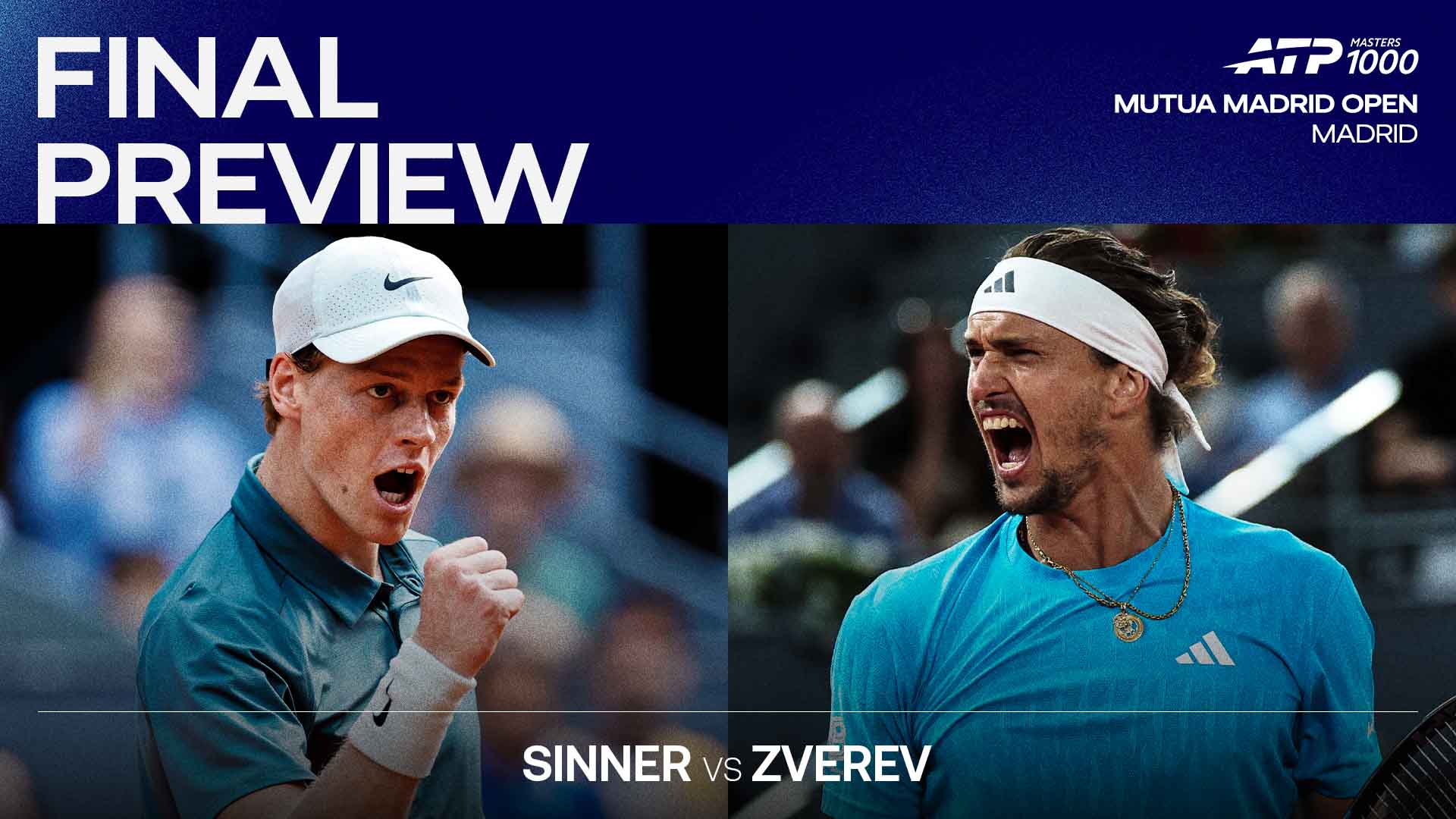Jannik Sinner leads Alexander Zverev 9-4 in their Lexus ATP Head2Head series.