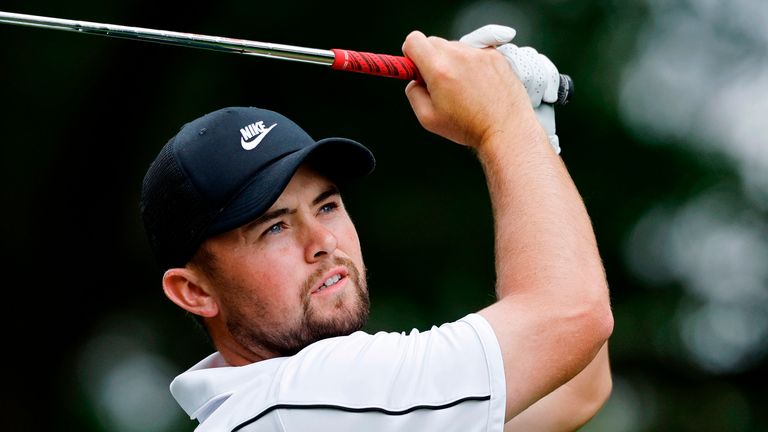 CHARLOTTE, NC - MAY 09: Alex Fitzpatrick of England plays a tee shot at the sixth hole during the third round of the Truist Championship