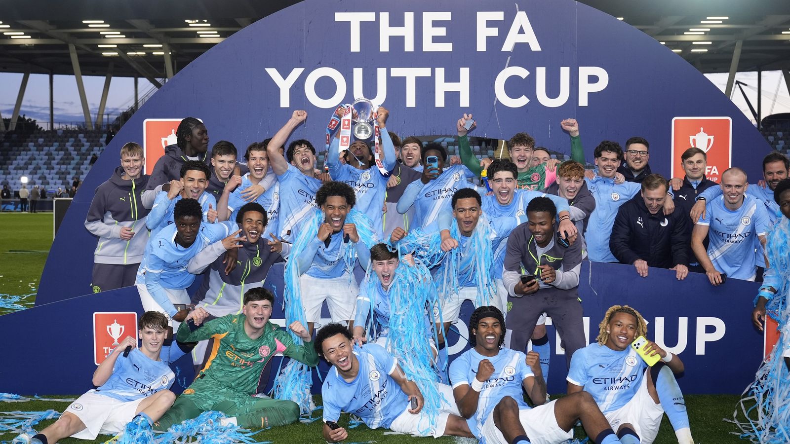 Man City won their fifth FA Youth Cup title with a 2-1 win over rivals Man Utd in the final