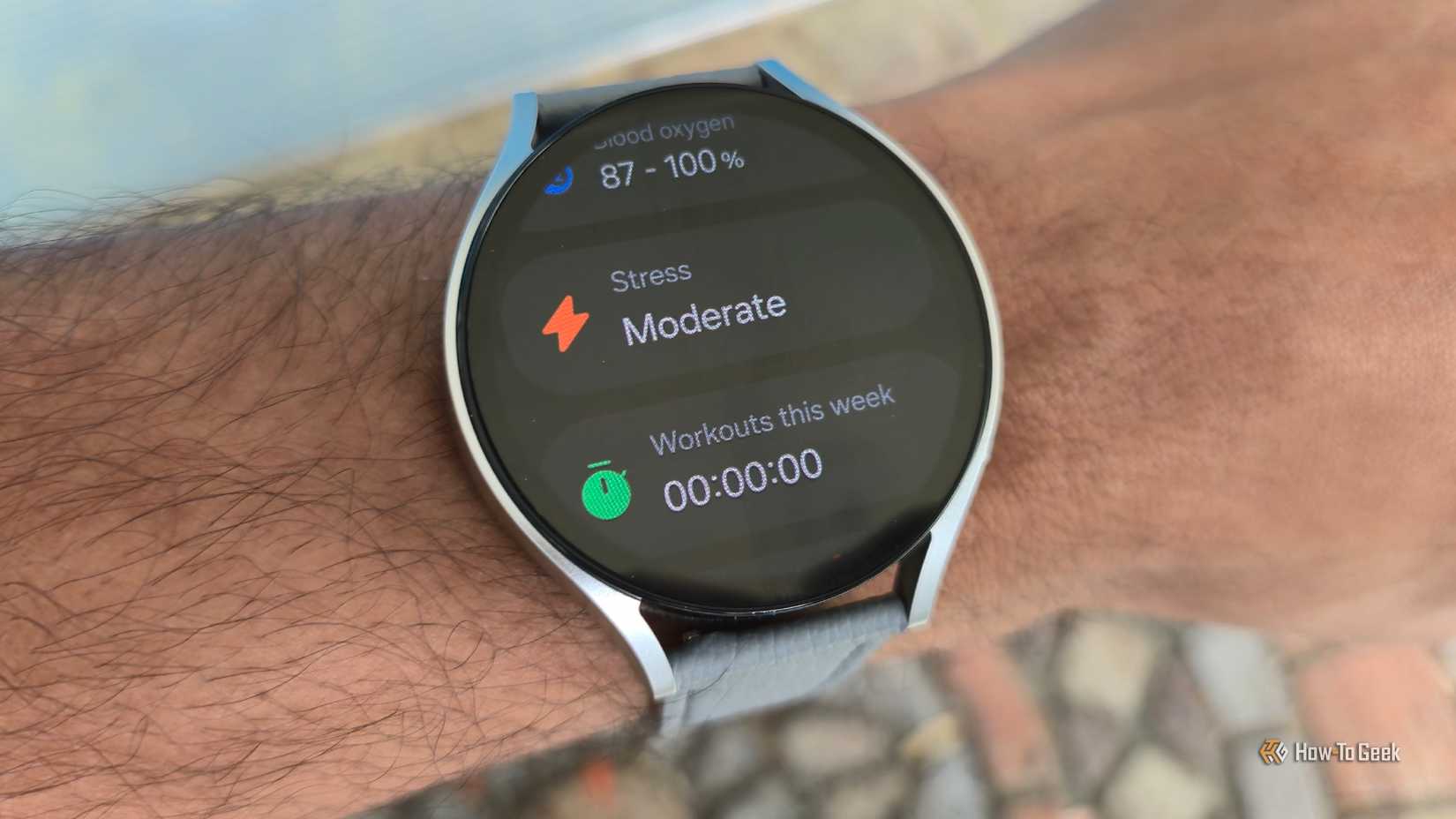 Stress setting in Samsung Health on a Galaxy Watch 6.