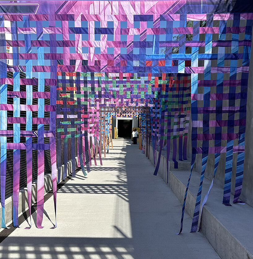 studio mo man tai reshapes urban leftovers into walk-through color field in milan - 3