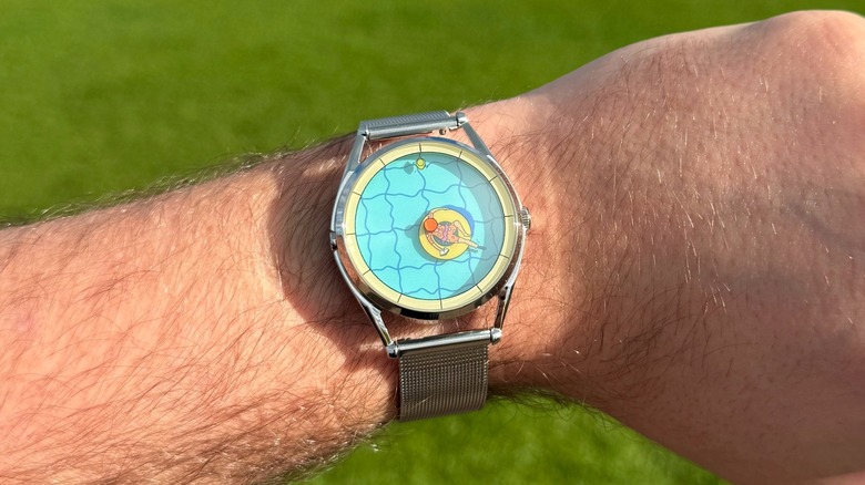 A regular watch on a man's wrist